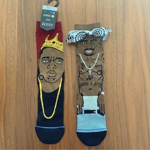 Stance brand socks Tupac Shakur and Biggie Smalls Notorious Big 1 pair Medium